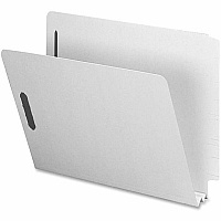 Nature Saver Letter Recycled End Tab File Folder 8 1/2" x 11" - 2" Expansion - 25 pt. - Pressboard - Gray/Green - Tyvek Gusset - 100% Recycled - 25 / Box (SP17264)