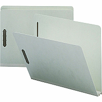 Nature Saver Letter Recycled Fastener Folder 8 1/2" x 11" - 2" Expansion - 2 Fastener(s) - 2" for Folder - 25 pt. - Pressboard, Tyvek - Gray - 100% Recycled - 25 / Box (SP17215)