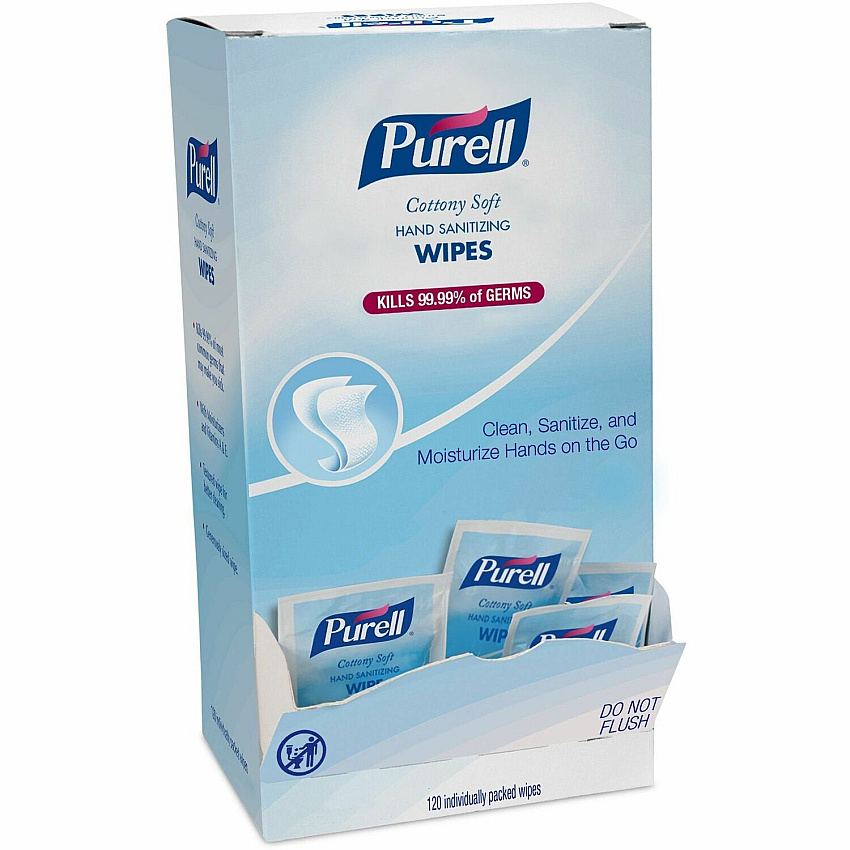 PURELL&reg; Cottony Soft Sanitizing Wipes 5" Width x 7" Length - White/ - 120 / Box (902712)