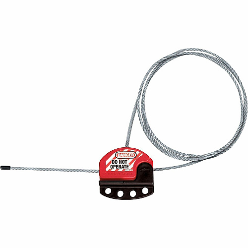 Master Lock Adjustable Cable Lockout 6 ft Dia) Cable - Black, Red - Plastic (S806)