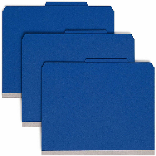 Smead Premium Pressboard Classification Folders with SafeSHIELD&reg; Coated Fastener Technology 8 1/2" x 11" - 2" Expansion - 2 x 2S Fastener(s) - 2" for Folder, Divider - Top Tab Location - Right of Center Tab Position - 2 Divider(s) - 25 pt. - 1 (14200)