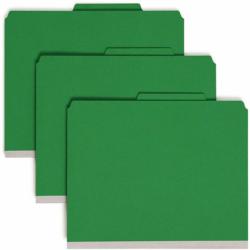 Smead Premium Pressboard Classification Folders with SafeSHIELD&reg; Coated Fastener Technology 8 1/2" x 11" - 2" Expansion - 2 x 2S Fastener(s) - 2" for Folder, Divider - Top Tab Location - Right of Center Tab Position - 2 Divider(s) - 25 pt. - 1 (14201)