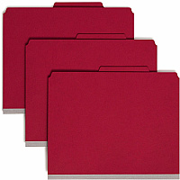 Smead Premium Pressboard Classification Folders with SafeSHIELD&reg; Coated Fastener Technology 8 1/2" x 11" - 2" Expansion - 2 x 2S Fastener(s) - 2" for Folder, Divider - Top Tab Location - Right of Center Tab Position - 2 Divider(s) - 25 pt. - 1 (14202)