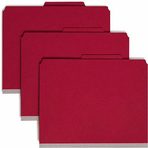 Smead Premium Pressboard Classification Folders with SafeSHIELD&reg; Coated Fastener Technology 8 1/2" x 11" - 2" Expansion - 2 x 2S Fastener(s) - 2" for Folder, Divider - Top Tab Location - Right of Center Tab Position - 2 Divider(s) - 25 pt. - 1 (14202)