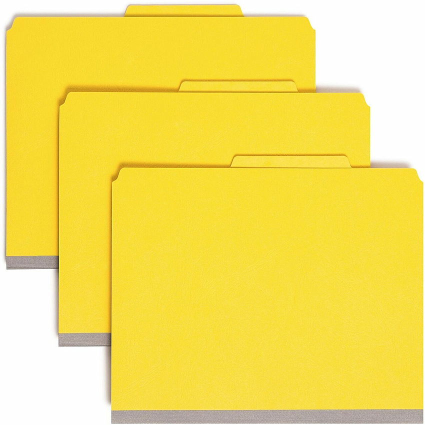 Smead Premium Pressboard Classification Folders with SafeSHIELD&reg; Coated Fastener Technology 8 1/2" x 11" - 2" Expansion - 2 x 2S Fastener(s) - 2" for Folder, Divider - Top Tab Location - Right of Center Tab Position - 2 Divider(s) - 25 pt. - 1 (14203)