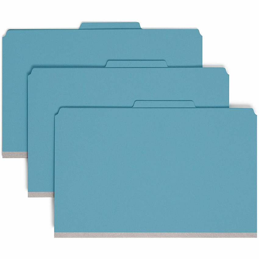 Smead Premium Pressboard Classification Folders with SafeSHIELD&reg; Coated Fastener Technology 8 1/2" x 14" - 2" Expansion - 2 x 2S Fastener(s) - 2" for Folder, 1" for Divider - Top Tab Location - Right of Center Tab Position - 2 Divider(s) - 25  (19204)