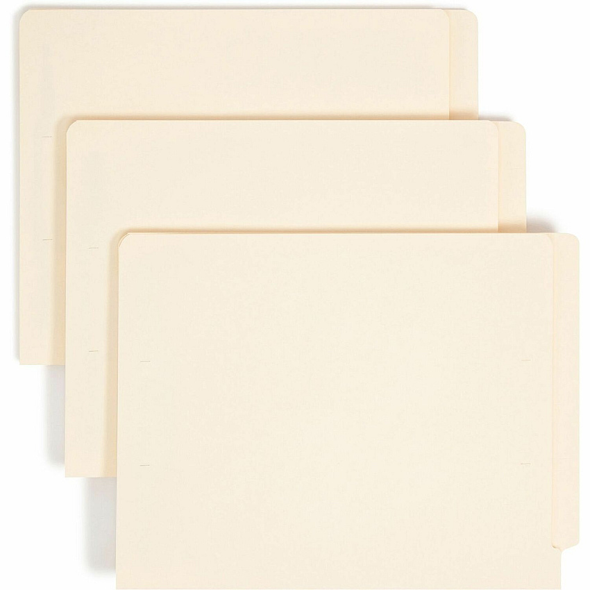 Smead Straight Tab Cut Letter Recycled Fastener Folder 8 1/2" x 11" - 3/4" Expansion - 2 x 2S Fastener(s) - 2" for Folder - 11 pt. - 2 Plys - Manila - Reinforced Tab - 10% Recycled - 50 / Box (34117)