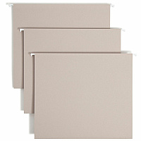 Smead TUFF 1/3 Tab Cut Letter Recycled Hanging Folder 8 1/2" x 11" - 2" Expansion - Top Tab Location - 14 pt. - Steel Gray - Tear Resistant - 10% Recycled - 18 / Box (64240)