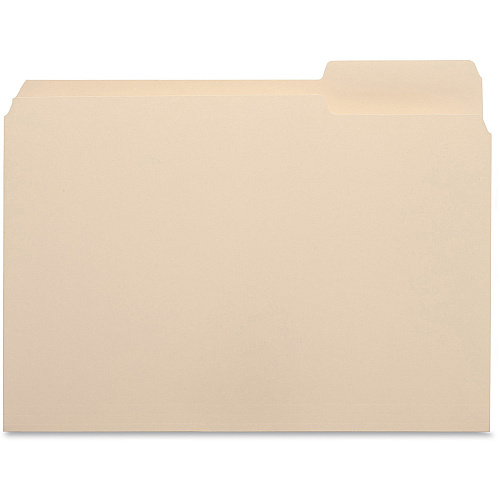 Business Source 1/3 Tab Cut Letter Recycled Top Tab File Folder 8 1/2" x 11" - 3/4" Expansion - Top Tab Location - Right Tab Position - 11 pt. - 1 Plys - Manila - 10% Recycled - 100 / Box (BSN16492)