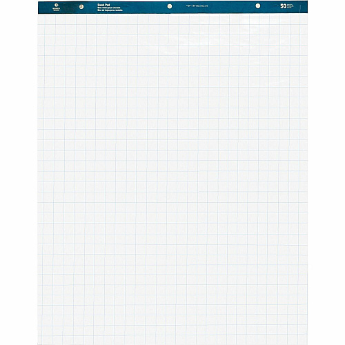 Business Source Quad Easel Pad 50 Sheets - 15 lb Basis Weight - 27" x 34" Sheet Size - White Paper - Perforated - 4 / Carton (BSN38589)