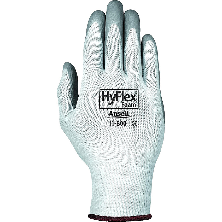 Ansell HyFlex Health Hyflex Gloves X-Large Size - White, Gray - Abrasion Resistant - For Healthcare Working - 2 / Pair (1180010)