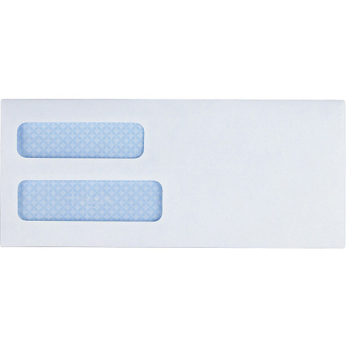 Business Source No. 8-5/8 Business Check Envelopes Double Window - #8 5/8 - 8 5/8" Width x 3 5/8" Length - 24 lb - Gummed - White - Wove - 500 / Box (BSN42204)
