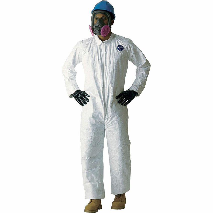 DuPont TY120 Tyvek Coveralls Large - Polyolefin - White - Anti-static, Stress Resistant - 25 / Carton (120SWHLG00)