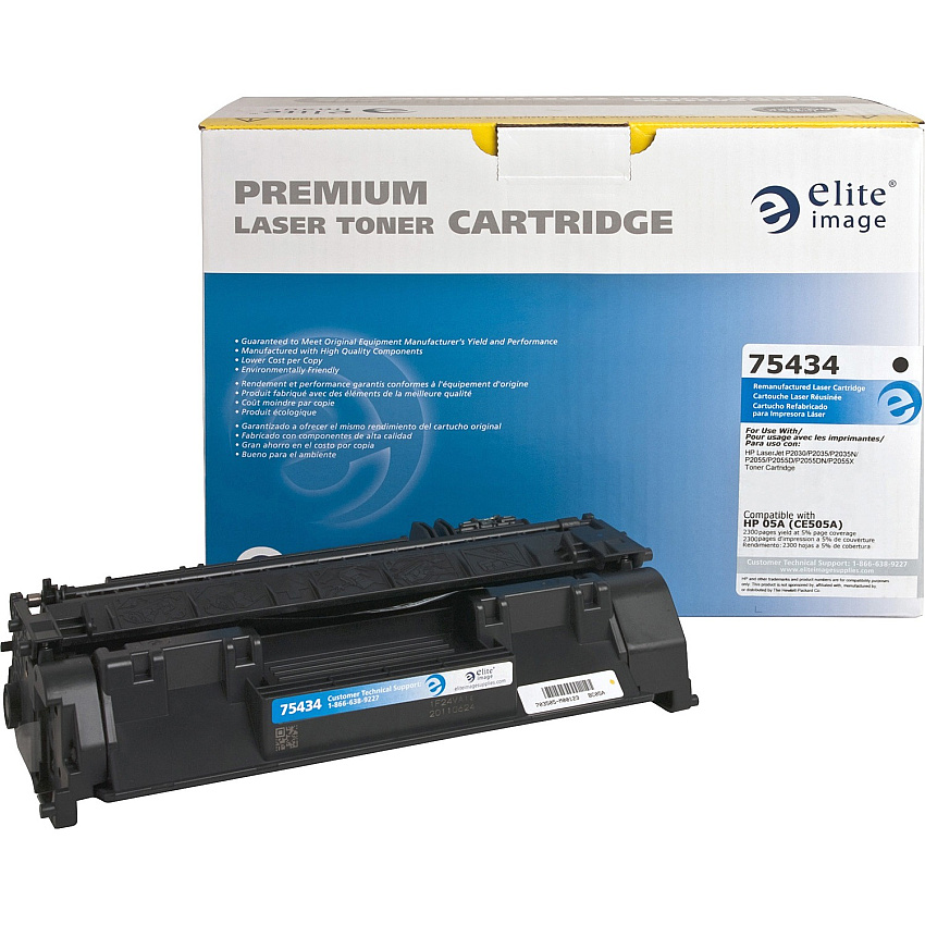 Elite Image Remanufactured Laser Toner Cartridge - Alternative for HP 05A (CE505A) - Black - 1 Each 2300 Pages (75434)