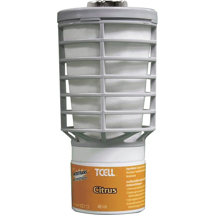 Rubbermaid Commercial TCell Dispenser Fragrance Refill 6000 ft³ - Citrus - 60 Day - Odor Neutralizer, VOC-free, Recyclable - 1 Each (402113)