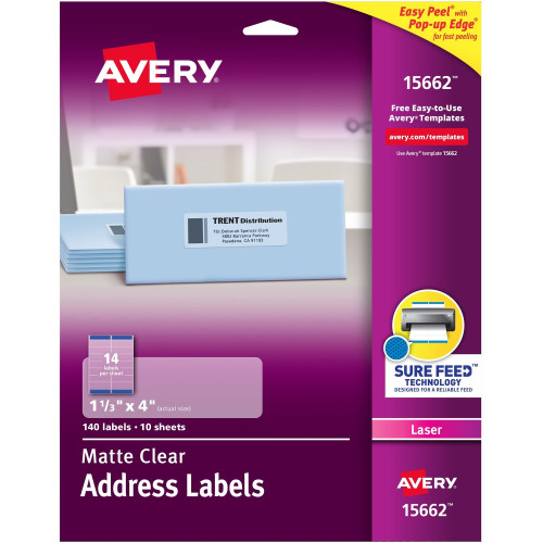 Avery Address Labels - Sure Feed (15662)