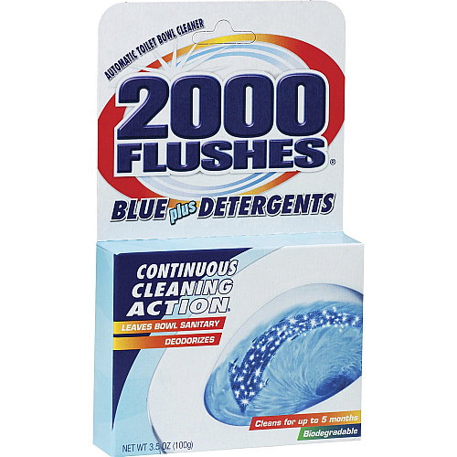 WD-40 2000 Flushes Automatic Toilet Bowl Cleaner 3.50 oz (0.22 lb) - Deodorize, Long Lasting - Blue - 1 Each (201020)