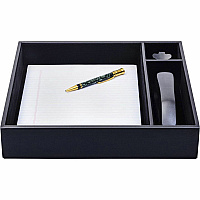 Dacasso Classic Leather Conference Room Organizer 8 x Writing Pad - 3 Compartment(s) - 2.38" Height x 12.50" Width x 12.75" Length - Desktop - Black - Leather - 1 Each (A1040)