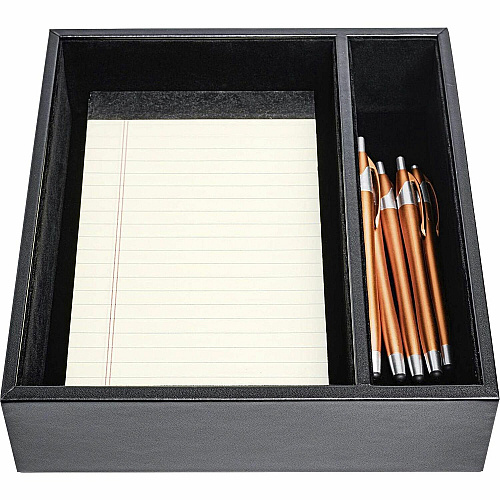 Dacasso Leather Junior Pad Organizer Support 5" x 8" Media - Leather, Velveteen - Black - 1 Each (A1047)