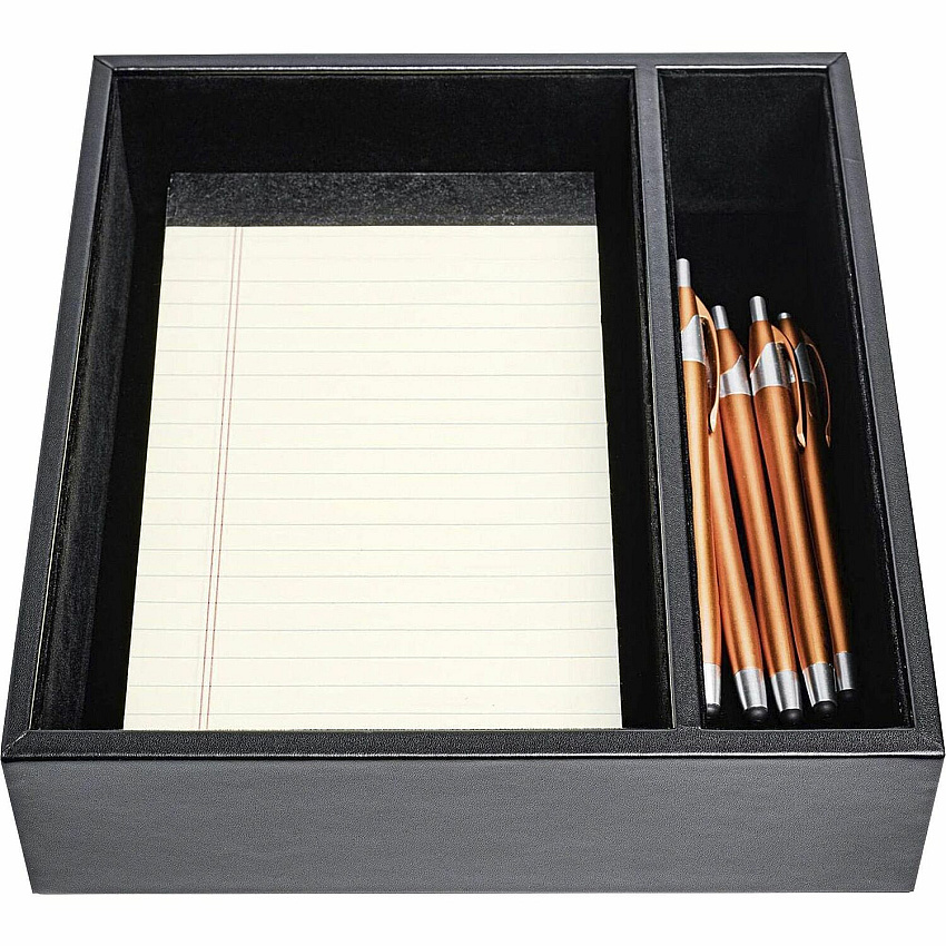 Dacasso Leather Junior Pad Organizer Support 5" x 8" Media - Leather, Velveteen - Black - 1 Each (A1047)