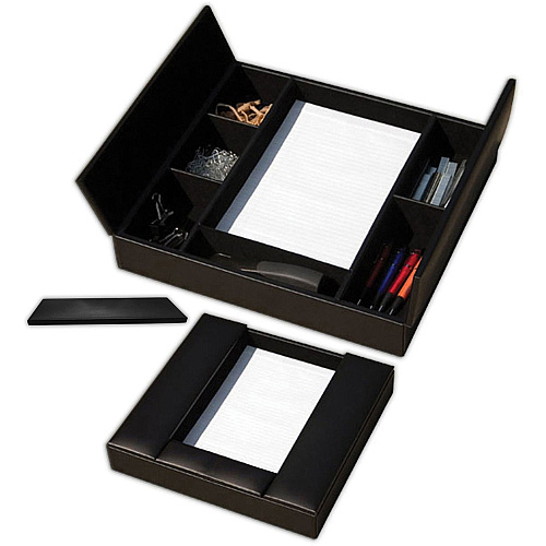 Dacasso Classic Leather Enhanced Conference Room Organizer 6 Compartment(s) - Desktop - Black - Leather - 1 Each (A1090)