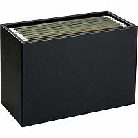 Dacasso Classic Leather Hanging File Folder Box External Dimensions: - Media Size Supported: HeightLetter 8.50" x 11" - Top Grain Leather, Velveteen - Black - For File Folder - 1 Each (A1093)