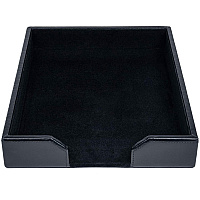 Dacasso Bonded Leather Letter Tray 2" Height x 10.25" Width x 13.50" Length - Desktop - Black - Leather - 1 Each (A1401)