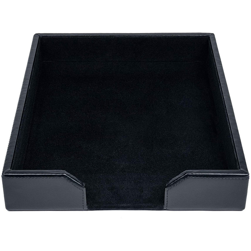 Dacasso Bonded Leather Letter Tray 2" Height x 10.25" Width x 13.50" Length - Desktop - Black - Leather - 1 Each (A1401)