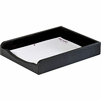 Dacasso Crocodile Embossed Leather Letter Tray Desktop - Black - 1 Each (A2201)