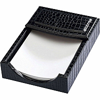 Dacasso Crocodile Embossed Black Leather Memo Holder Support 4