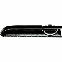 Dacasso Crocodile Embossed Black Leather Library Set Leather, Metal, Velveteen - Black - 1 Each (A2219)