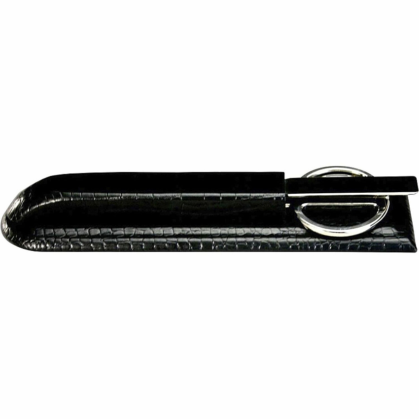 Dacasso Crocodile Embossed Black Leather Library Set Leather, Metal, Velveteen - Black - 1 Each (A2219)