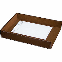 Dacasso Rustic Leather Legal-Size Letter Tray Rustic Brown - Top Grain Leather, Velveteen - 1 Each (A3205)