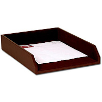 Dacasso Leather Legal-Size Tray Chocolate Brown - Top Grain Leather, Velveteen - 1 Each (A3405)
