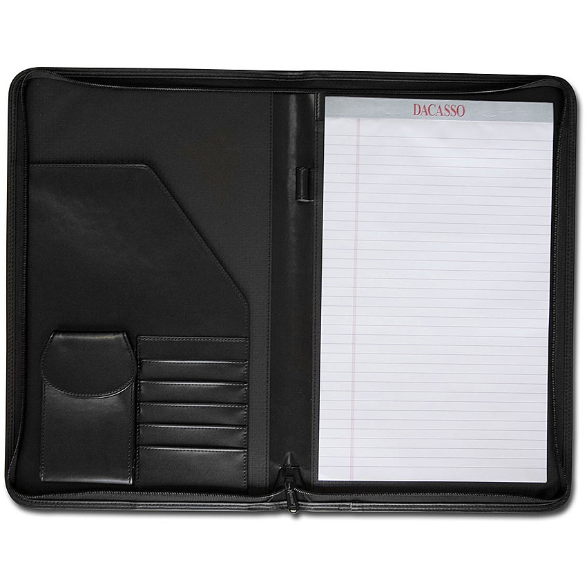 Dacasso Deluxe Legal Portfolio 8 1/2" x 14" - Black - 1 Each (E1003)