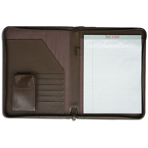 Dacasso Deluxe Letter Portfolio 8 1/2" x 11" - Chocolate Brown - 1 Each (E3402)