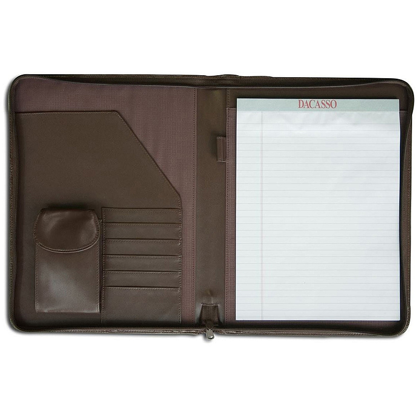 Dacasso Deluxe Letter Portfolio 8 1/2" x 11" - Chocolate Brown - 1 Each (E3402)