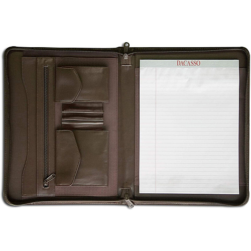 Dacasso Letter Portfolio 8 1/2" x 11" - Chocolate Brown - 1 Each (E3404)