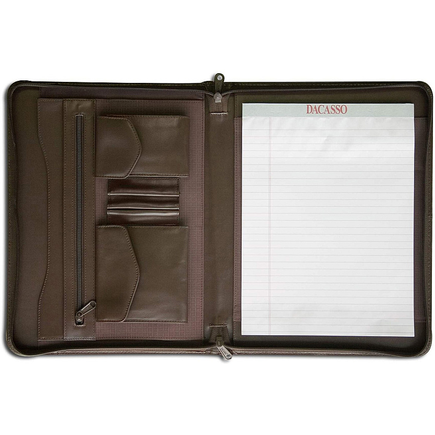 Dacasso Letter Portfolio 8 1/2" x 11" - Chocolate Brown - 1 Each (E3404)