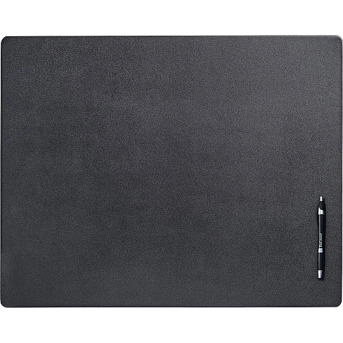 Dacasso Leather Desk Mat Rectangular - 24" Width x 19" Depth - Felt Backing - Top Grain Leather - Black - 1 Each (P1019)