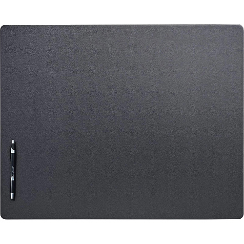 Dacasso Leatherette Desk Mat Rectangular - 24" Width x 19" Depth - Felt Backing - Leatherette - Black - 1 Each (P1027)