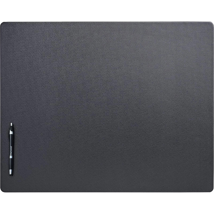Dacasso Leatherette Desk Mat Rectangular - 24" Width x 19" Depth - Felt Backing - Leatherette - Black - 1 Each (P1027)
