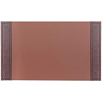 Dacasso Crocodile Embossed Side-Rail Desk Pad 20" Width - Leather - Brown - 1 Each (P2001)