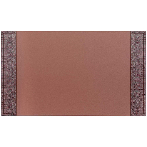 Dacasso Crocodile Embossed Side-Rail Desk Pad 20" Width - Leather - Brown - 1 Each (P2001)