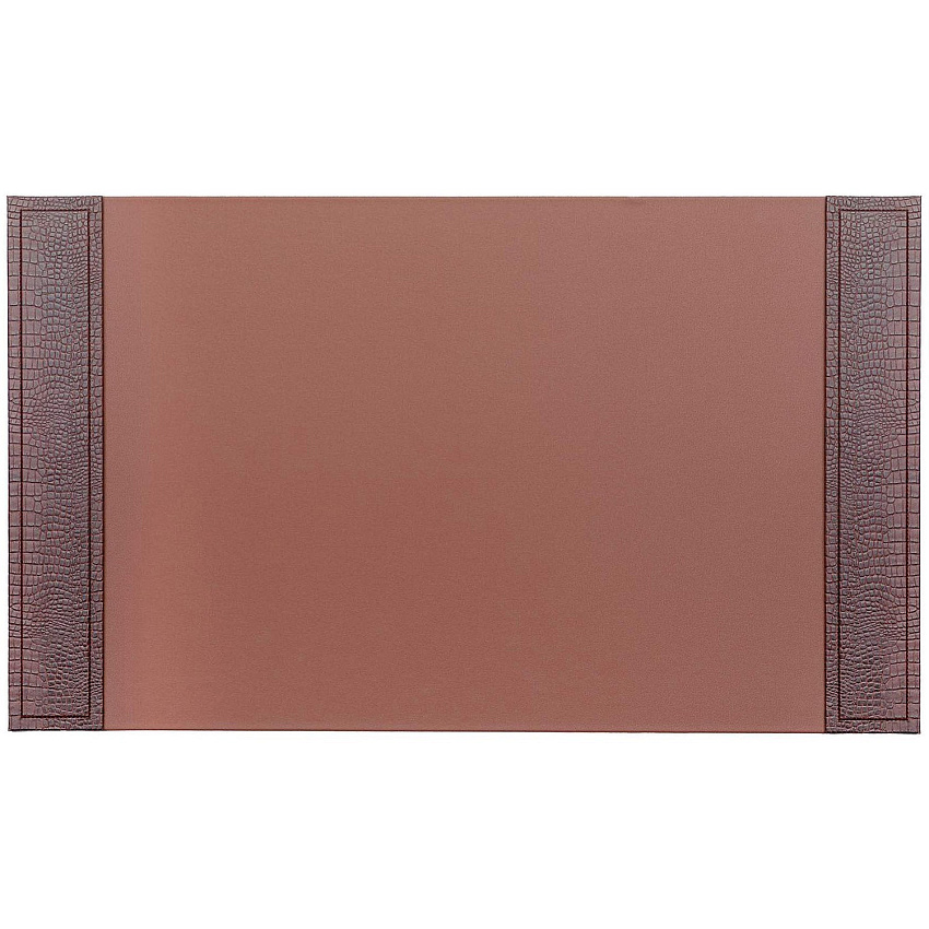 Dacasso Crocodile Embossed Side-Rail Desk Pad 20" Width - Leather - Brown - 1 Each (P2001)