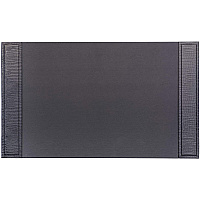 Dacasso Crocodile Embossed Leather Side-Rail Desk Pad 20" Width - Leather - Black - 1 Each (P2201)