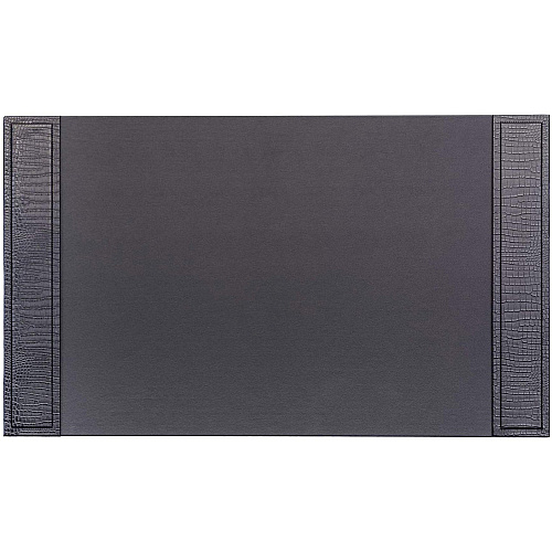 Dacasso Crocodile Embossed Leather Side-Rail Desk Pad 20" Width - Leather - Black - 1 Each (P2201)