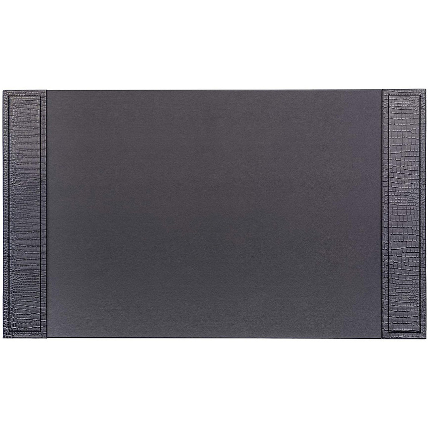 Dacasso Crocodile Embossed Leather Side-Rail Desk Pad 20" Width - Leather - Black - 1 Each (P2201)