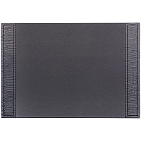 Dacasso Desk Pad Rectangular - 25.5" Width x 17.25000" Depth - Felt Black Backing - Top Grain Leather - Black - 1 Each (P2202)