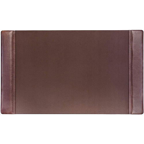 Dacasso Leather Side-Rail Desk Pad Rectangular - 34" Width x 20" Depth - Felt Brown Backing - Top Grain Leather - Chocolate Brown - 1 Each (P3401)